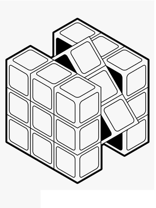 Coloriage Rubik imprimable facile