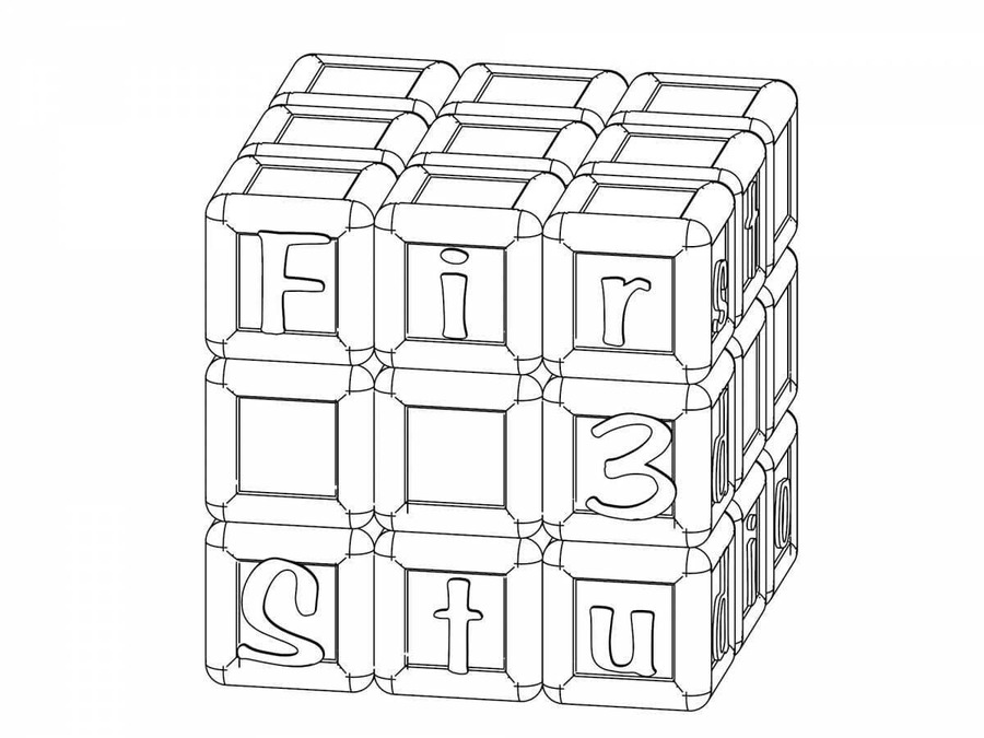 Coloriage Rubik imprimable pour les enfants