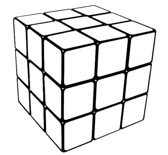 Coloriage Rubik imprimable simple