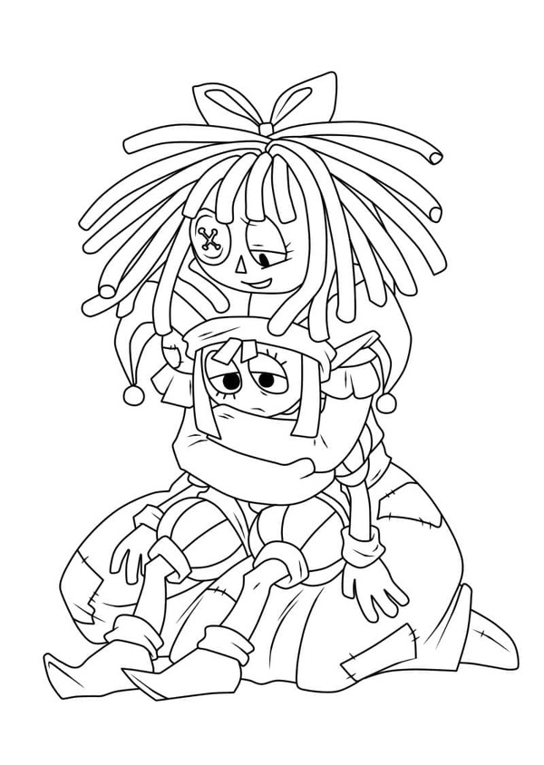 Coloriage The Amazing Digital Circus basique imprimable