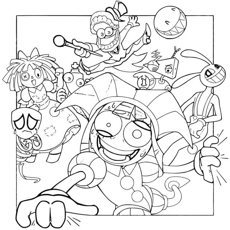 Coloriage The Amazing Digital Circus chez les enfants