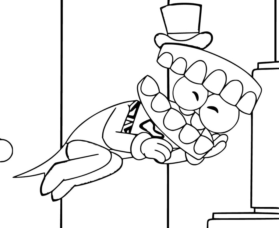 Coloriage The Amazing Digital Circus heureuse