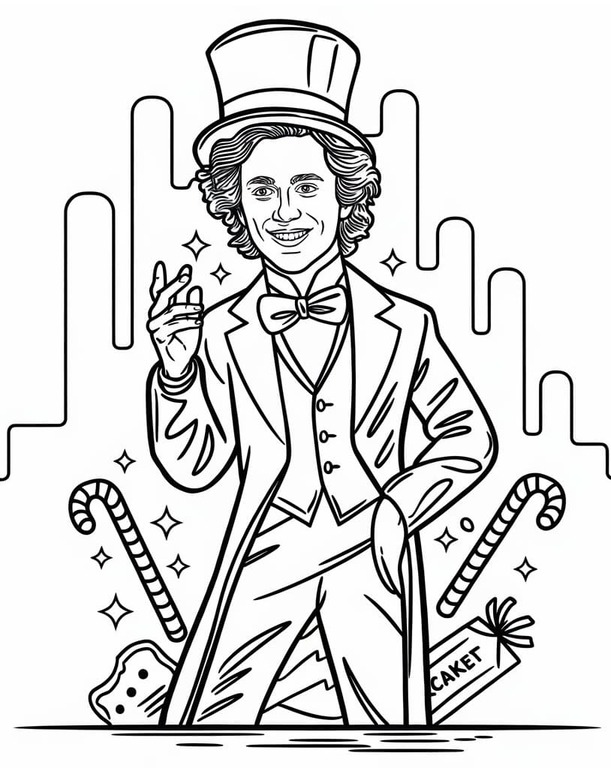 Coloriage Wonka très basique