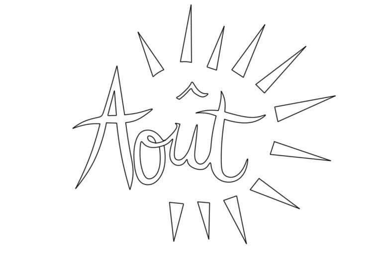 Coloriage Août chez les enfants