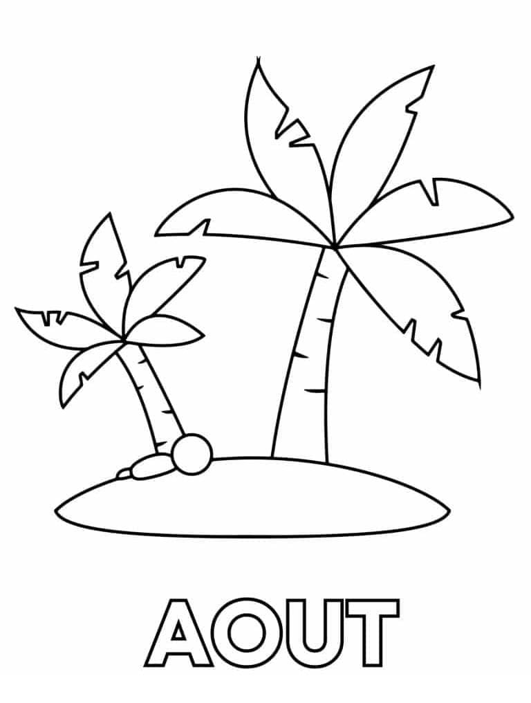 Coloriage Août gratuit imprimable pour les enfants