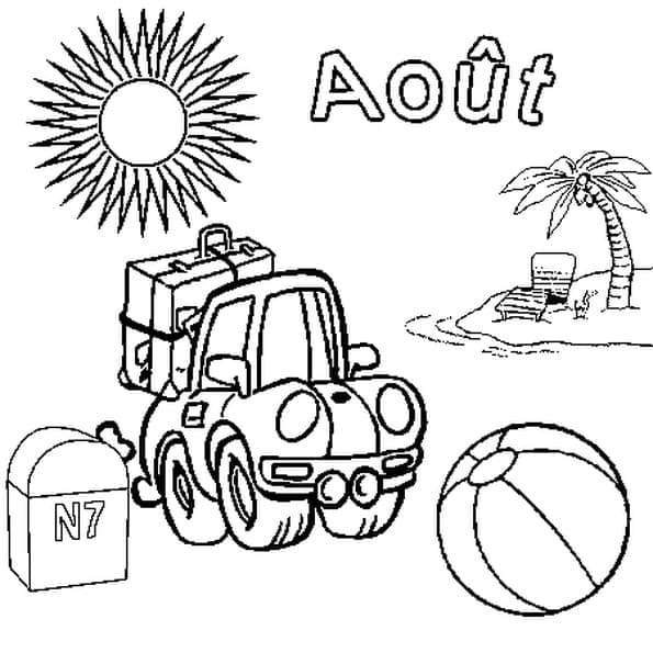 Coloriage Août imprimable gratuite