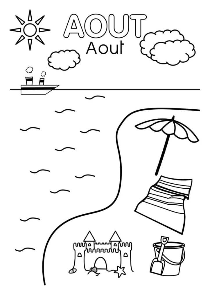 Coloriage Août pour enfants