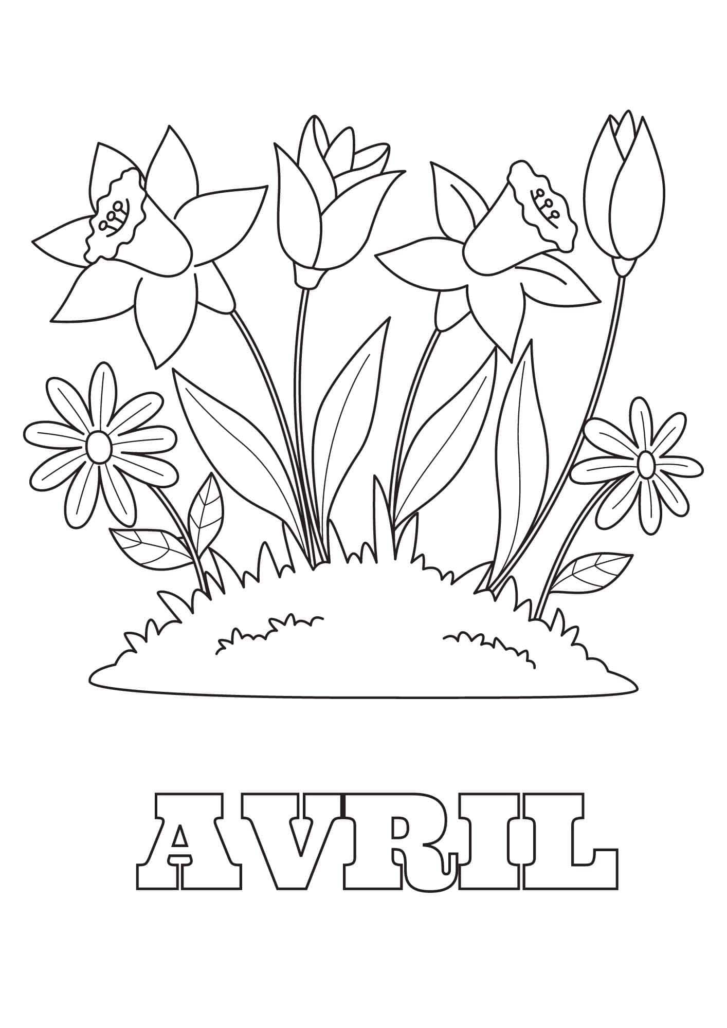 Coloriage Avril 2