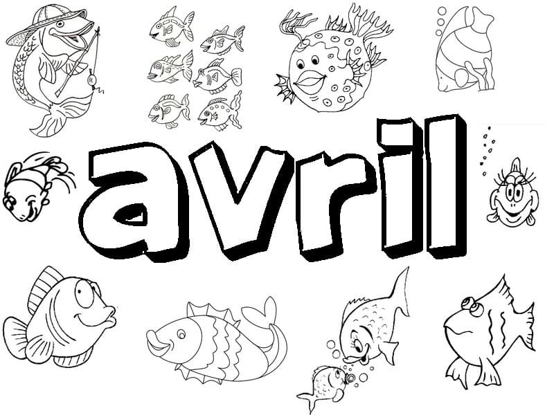Coloriage Avril à imprimer