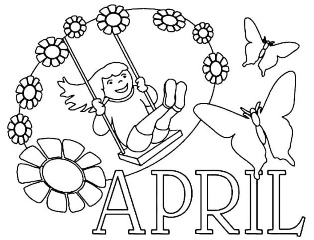 Coloriage Avril imprimable
