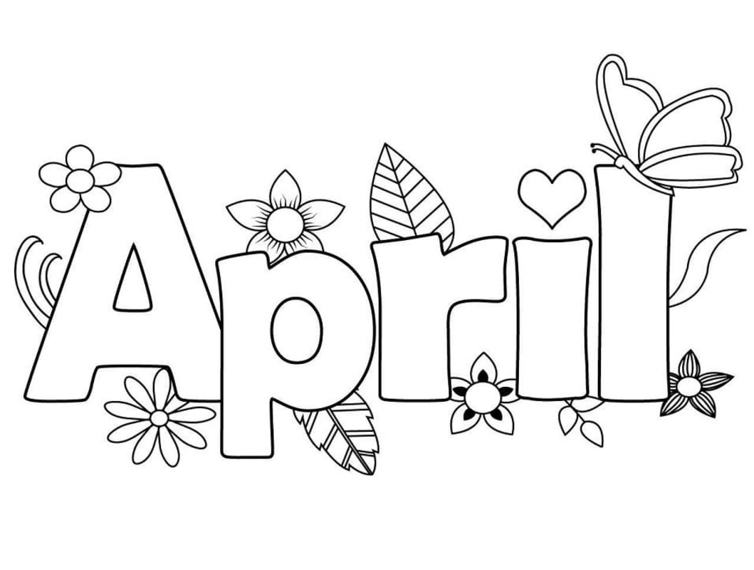 Coloriage Avril imprimable pour les enfants