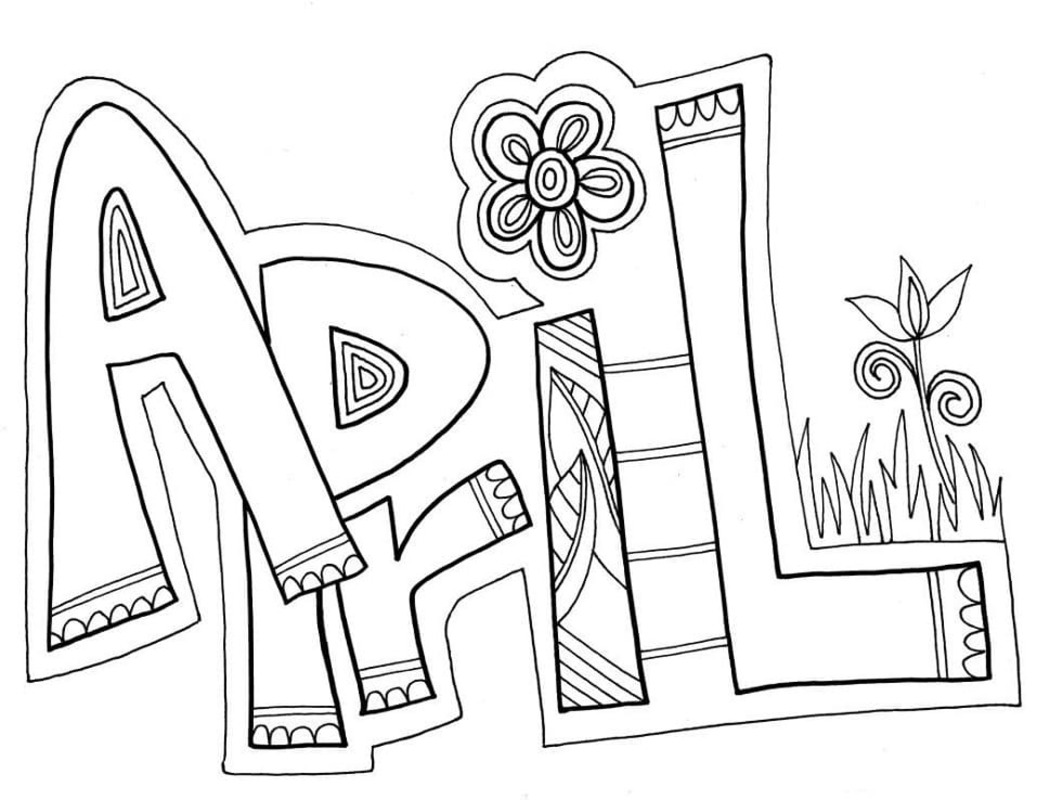 Coloriage Avril pour enfants