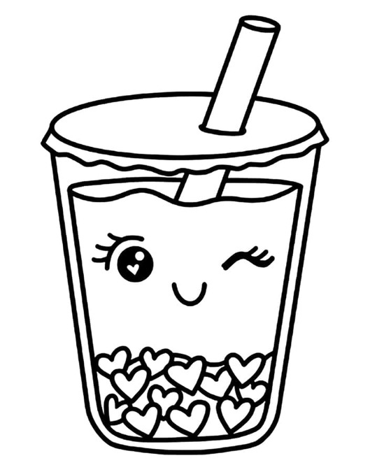 Coloriage Bubble Tea gratuit pour les enfants