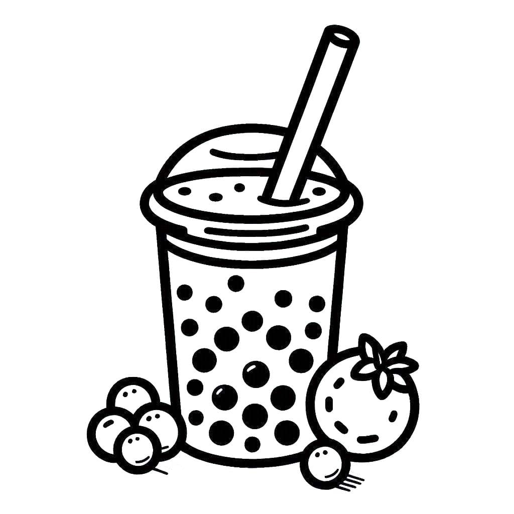 Coloriage Bubble Tea imprimable gratuite