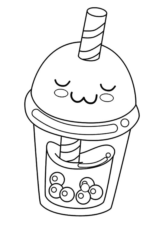 Coloriage Bubble Tea imprimable gratuite pour les enfants