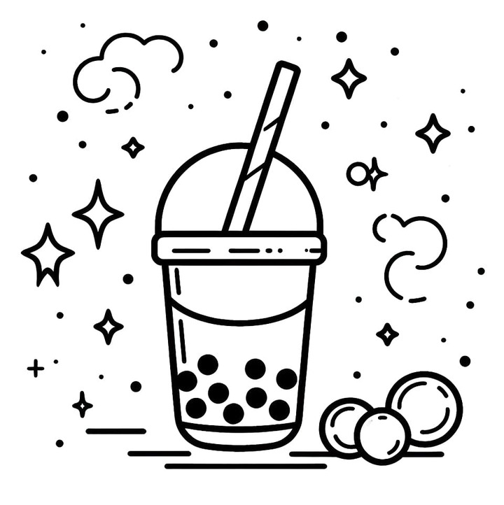 Coloriage Bubble Tea pour enfants