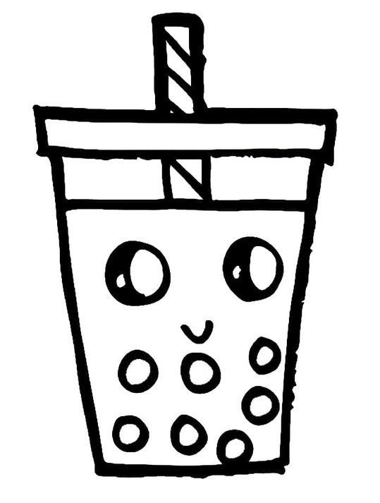 Coloriage Bubble Tea à imprimer