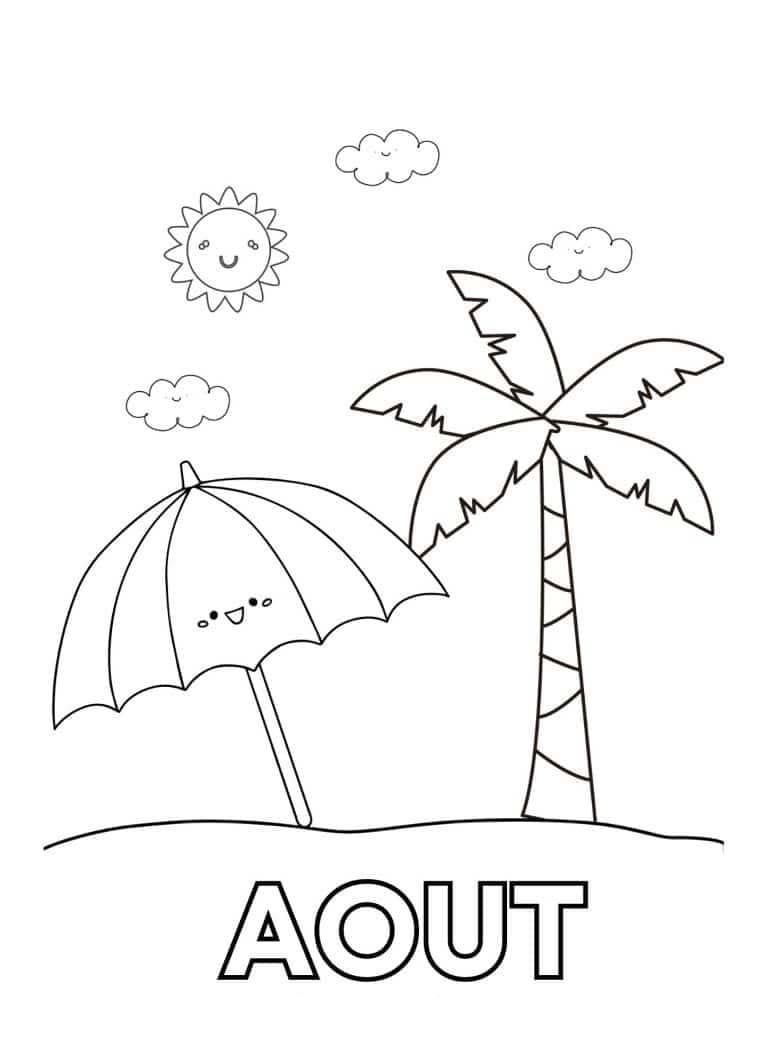 Coloriage Dessiner Août basique