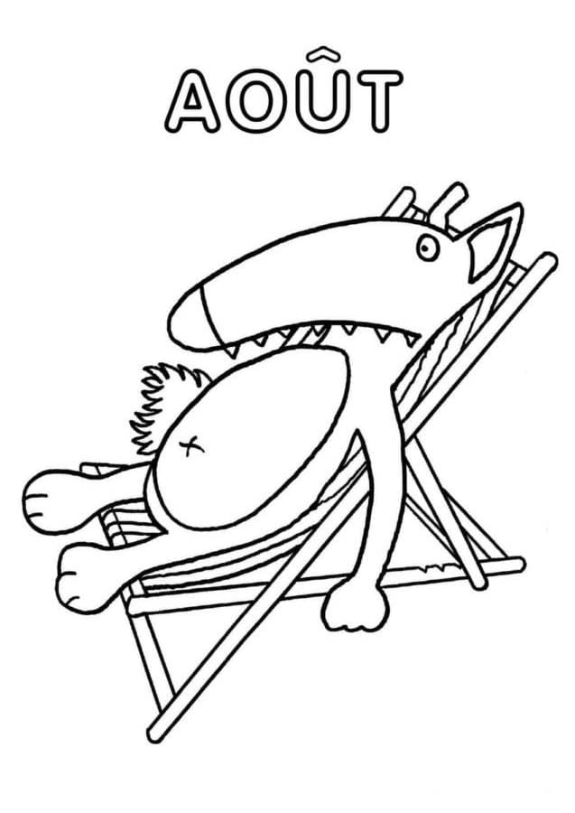 Coloriage Dessiner Août chez enfant