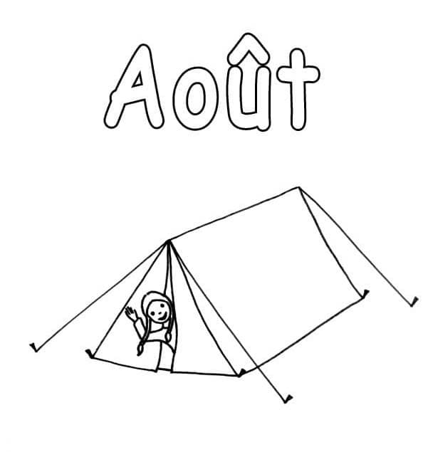 Coloriage Dessiner Août chez enfants