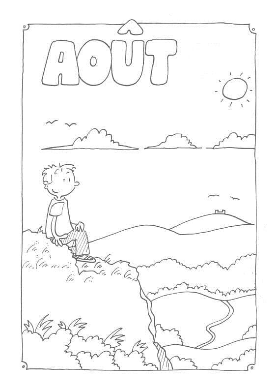 Coloriage Dessiner Août chez les enfants
