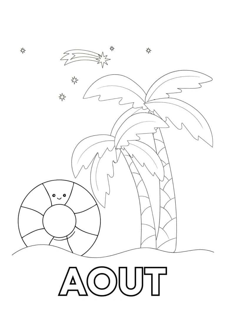 Coloriage Dessiner Août facile