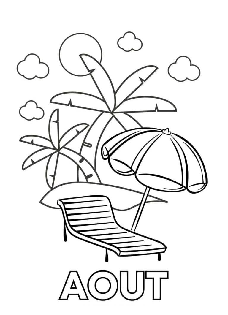 Coloriage Dessiner Août gratuit pour les enfants