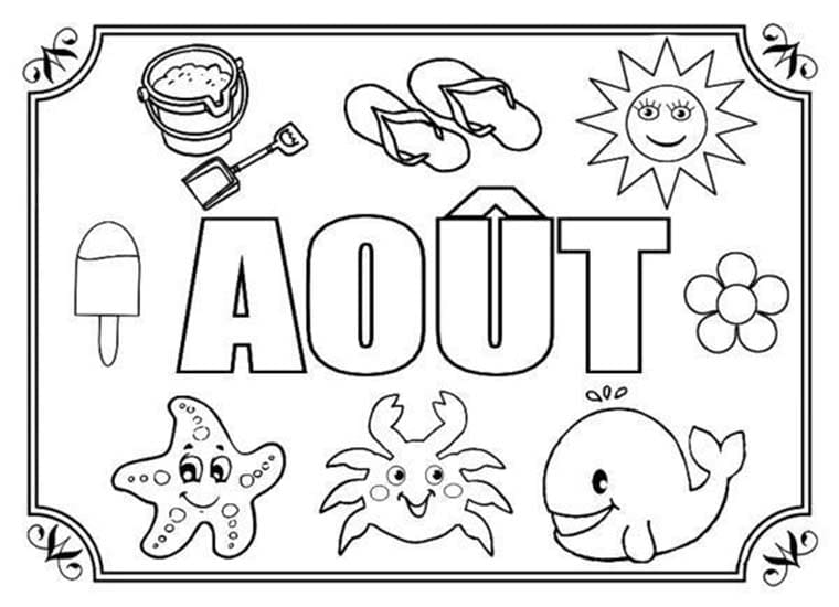 Coloriage Dessiner Août gratuite