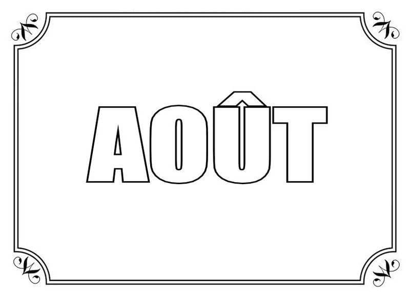 Coloriage Dessiner Août imprimable