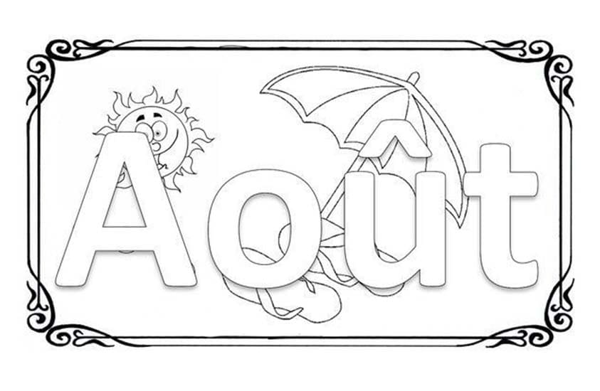 Coloriage Dessiner Août imprimable gratuite