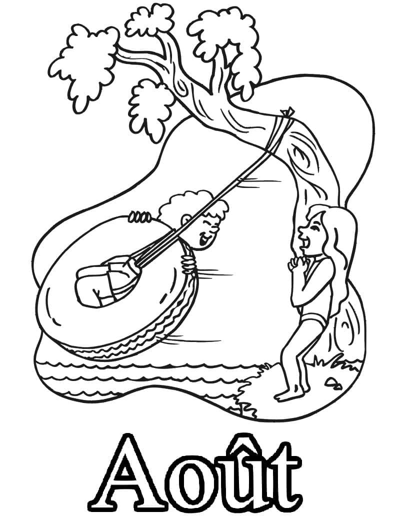 Coloriage Dessiner Août pour enfant
