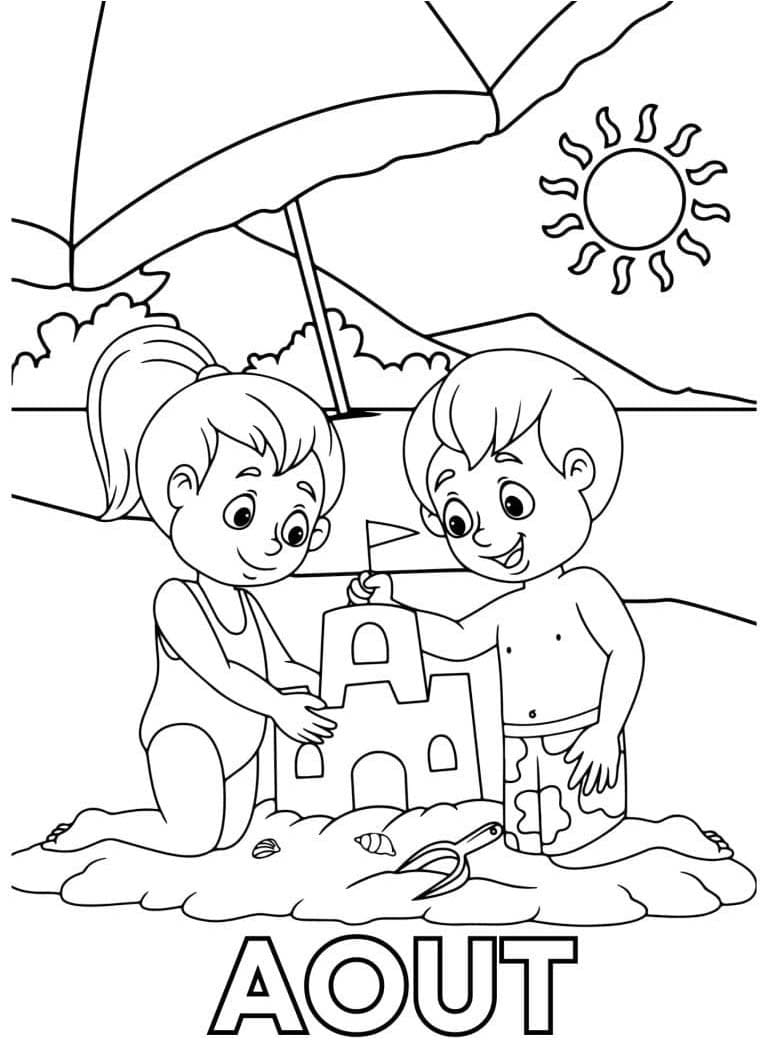 Coloriage Dessiner Août pour enfants