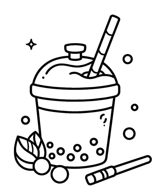 Coloriage Dessiner Bubble Tea 1