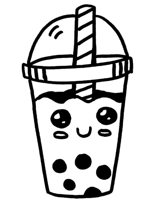 Coloriage Dessiner Bubble Tea 2