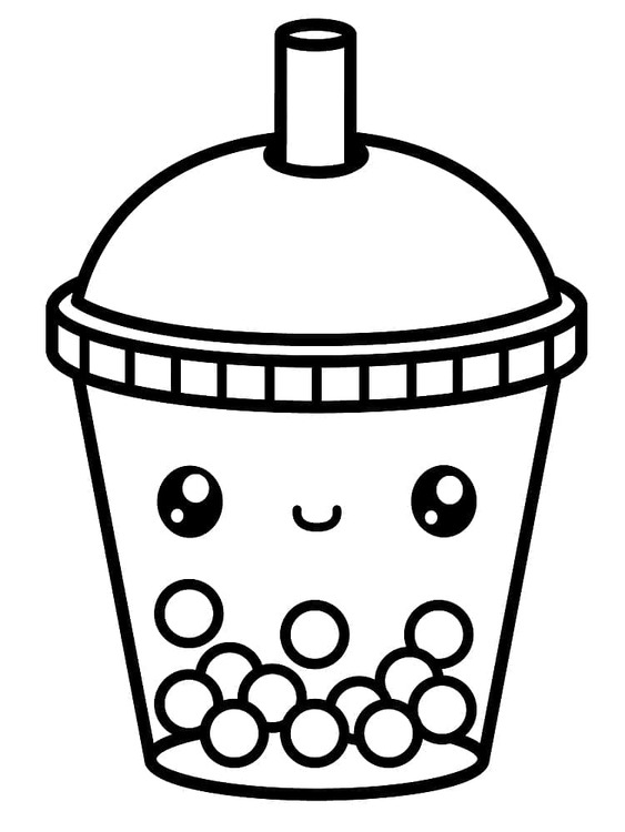Coloriage Dessiner Bubble Tea 3