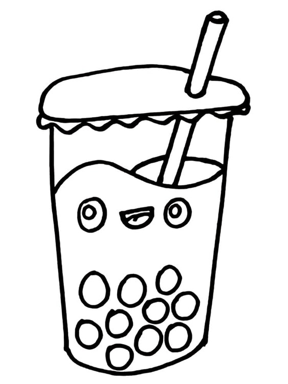 Coloriage Dessiner Bubble Tea basique