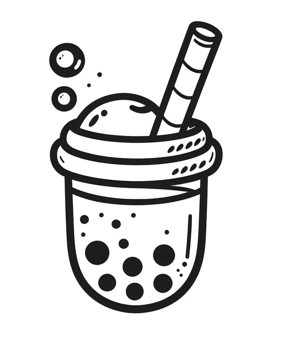 Coloriage Dessiner Bubble Tea chez enfant