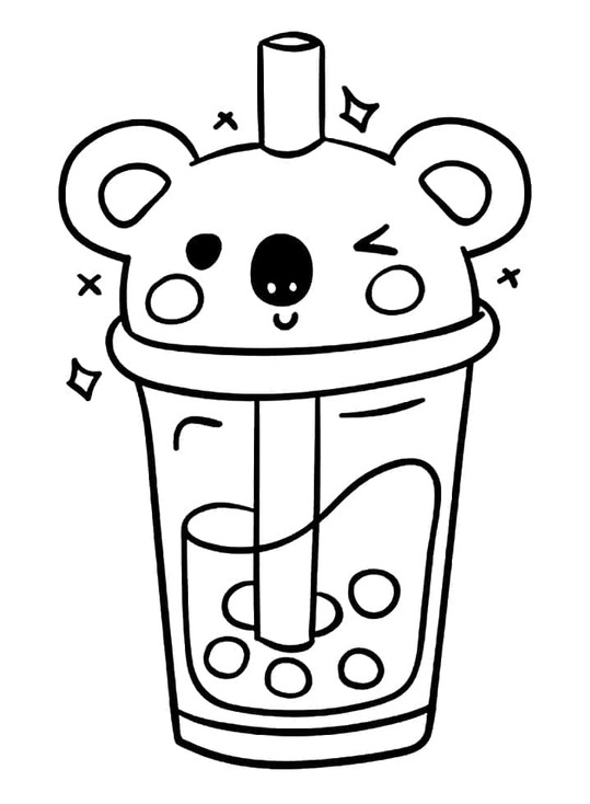 Coloriage Dessiner Bubble Tea facile
