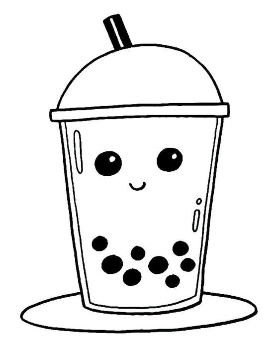 Coloriage Dessiner Bubble Tea gratuit pour les enfants