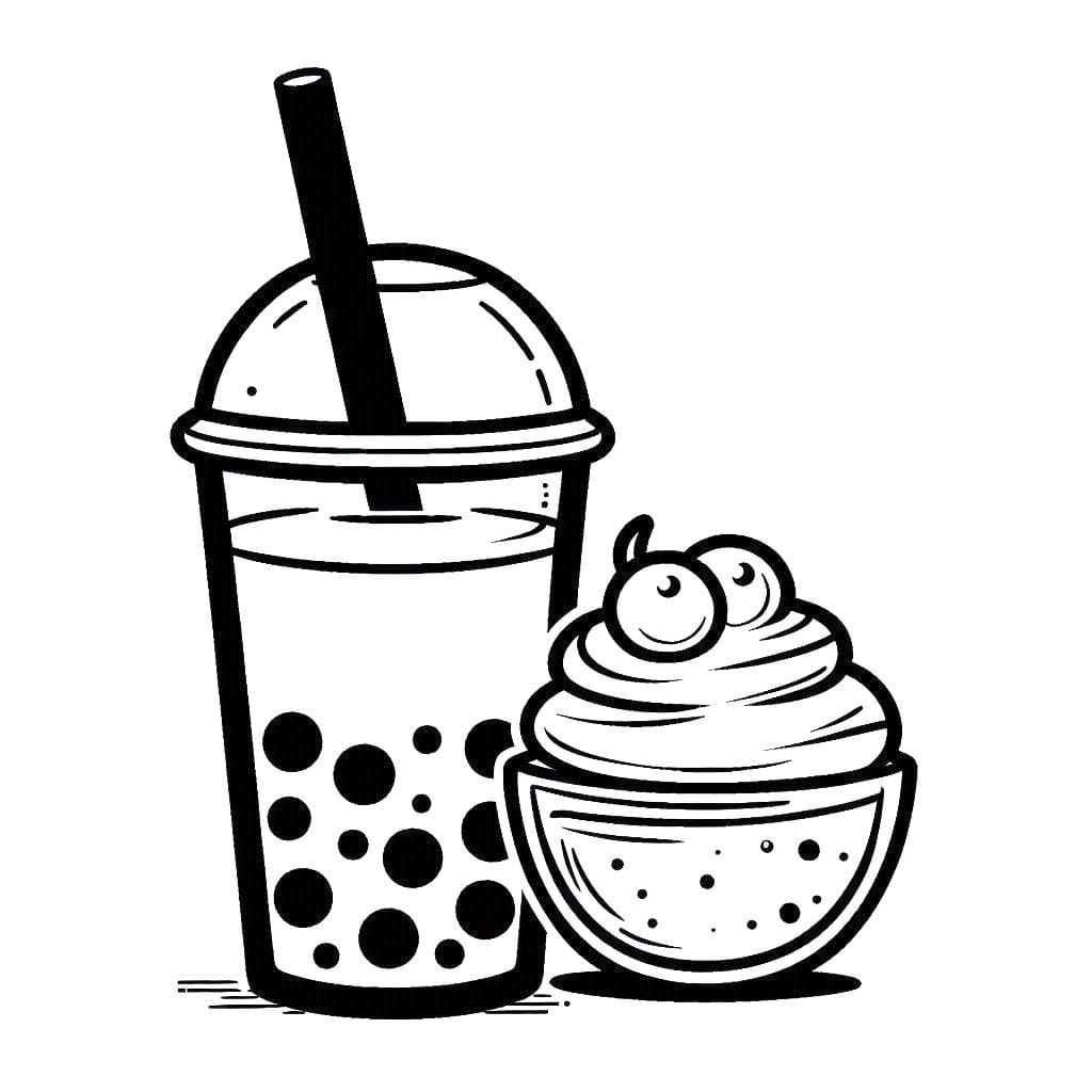 Coloriage Dessiner Bubble Tea imprimable