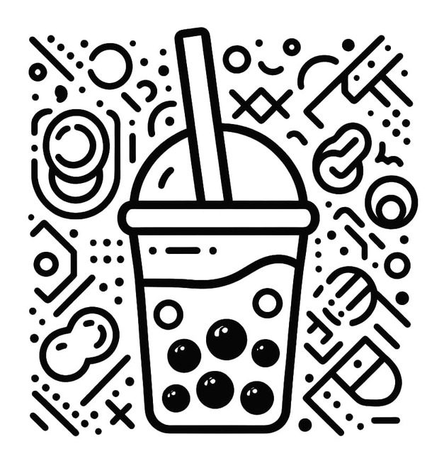Coloriage Dessiner Bubble Tea imprimable pour les enfants