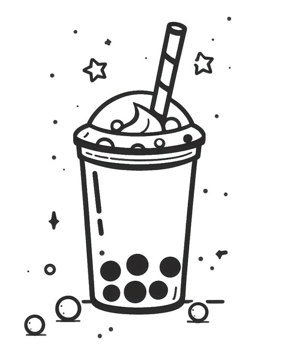 Coloriage Dessiner Bubble Tea pour les enfants