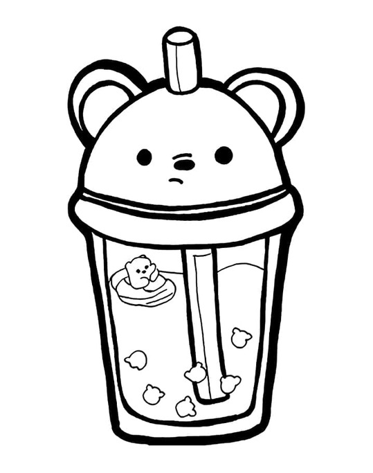 Coloriage Dessiner Bubble Tea simple