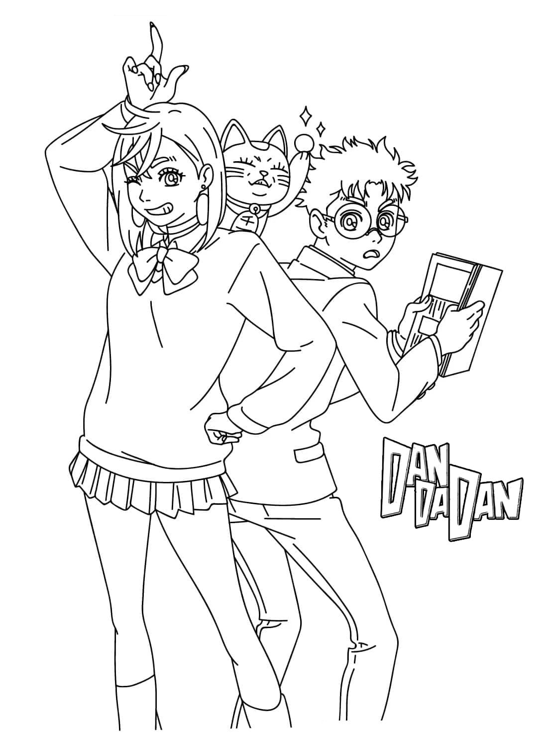 Coloriage Dessiner Dandadan simple