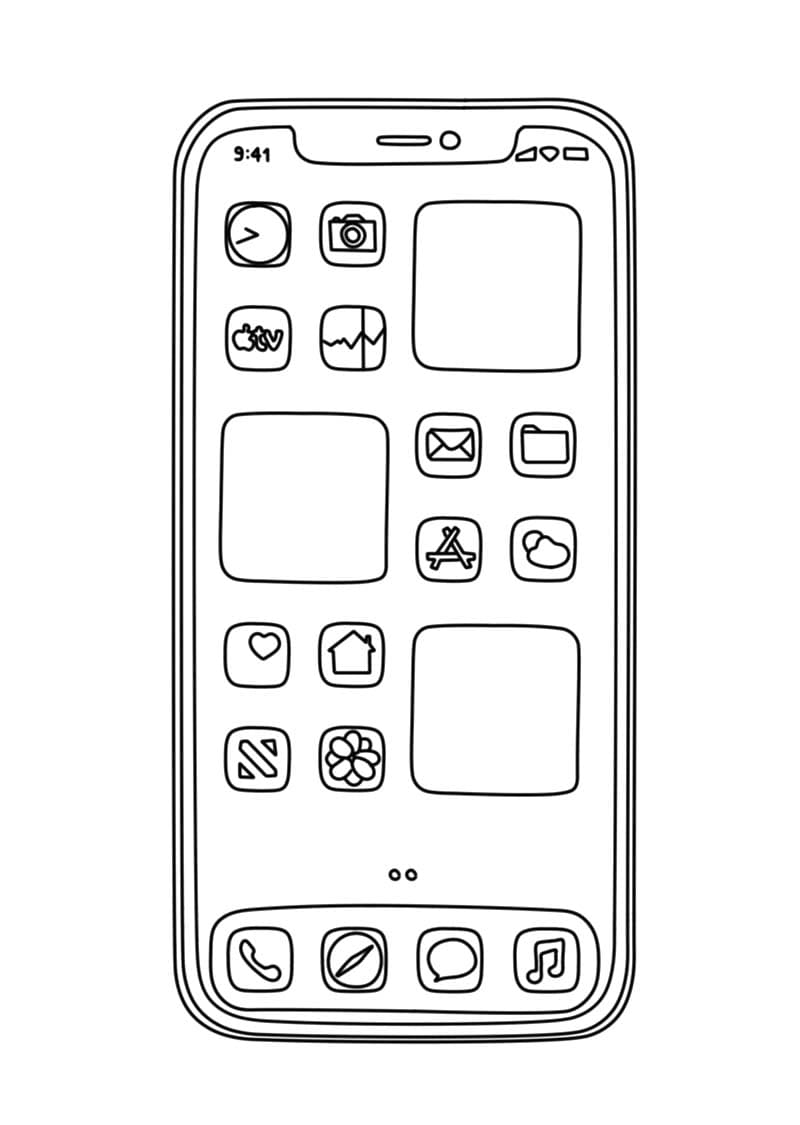 Coloriage Dessiner IPhone facile