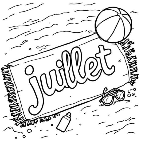 Coloriage Dessiner Juillet basique