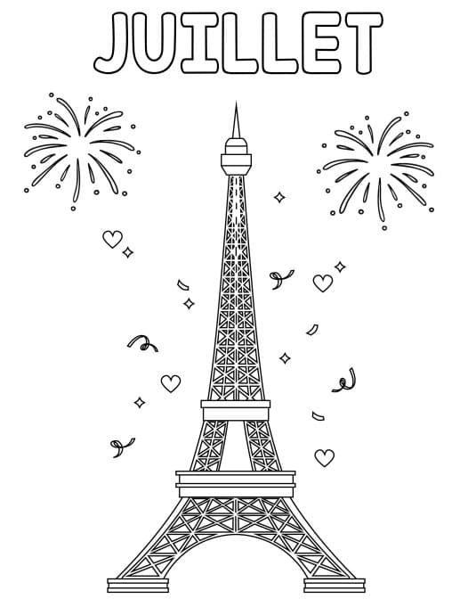 Coloriage Dessiner Juillet chez enfants