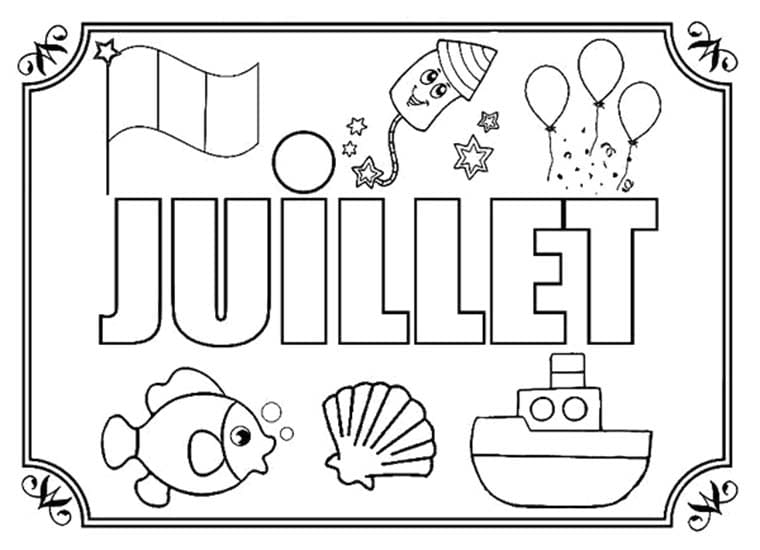 Coloriage Dessiner Juillet gratuite