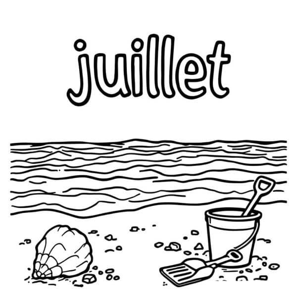 Coloriage Dessiner Juillet imprimable pour les enfants
