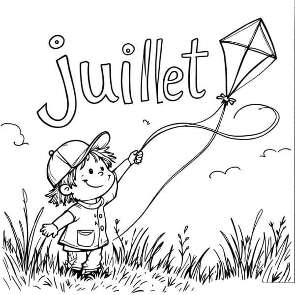 Coloriage Dessiner Juillet pour enfant